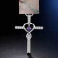 Birthstone Cross Heart Necklace