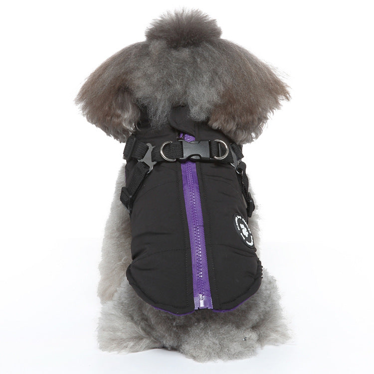 Padded Dog Coat with Harness Opening