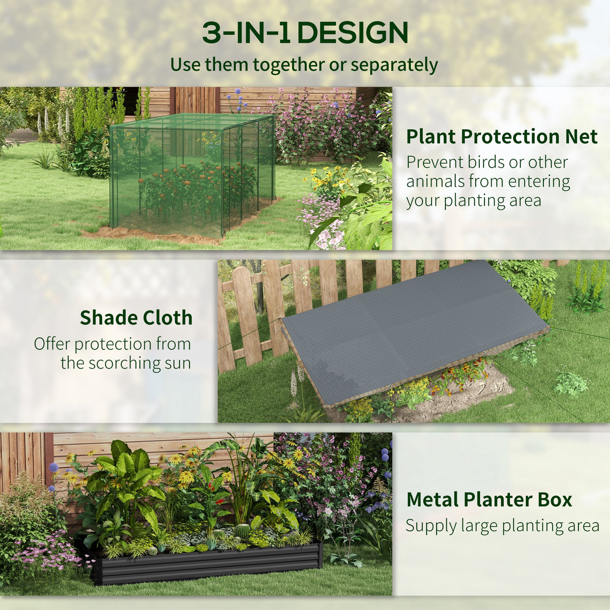 Raised Planter with Crop Cage