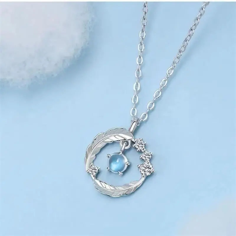 Silver-Tone Feather Pendant Necklace