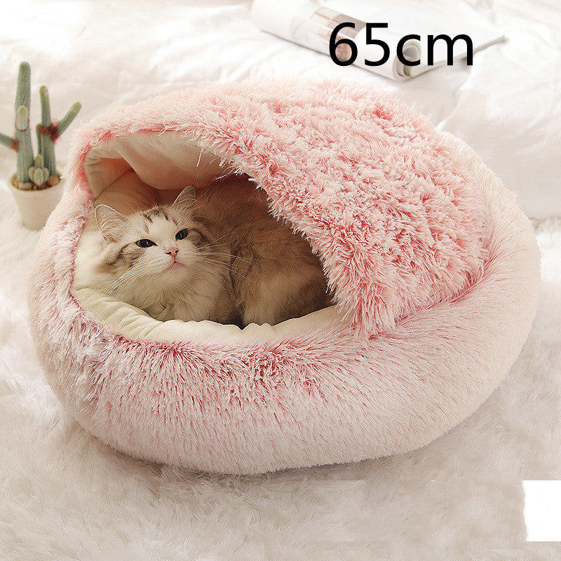 2-in-1 Plush Pet Bed & Cave