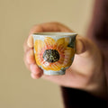 Hand-Drawn Sunflower Sake Set
