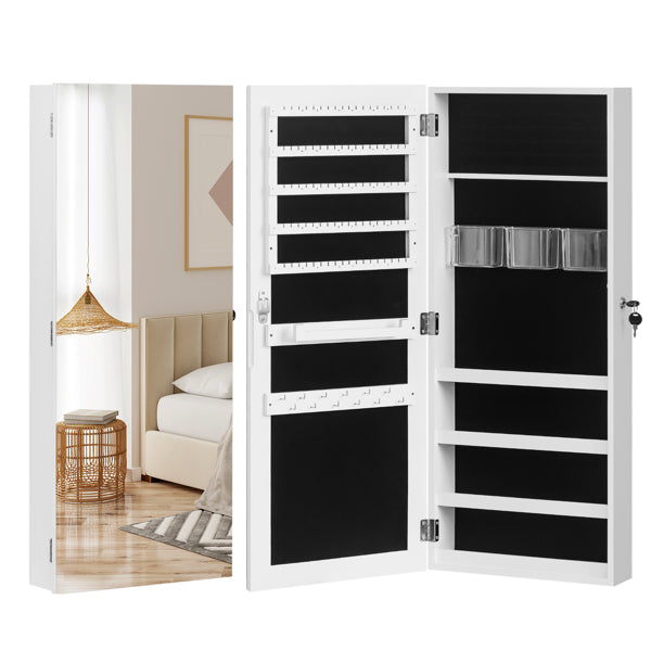Wall-Mounted Mirror Jewelry Cabinet