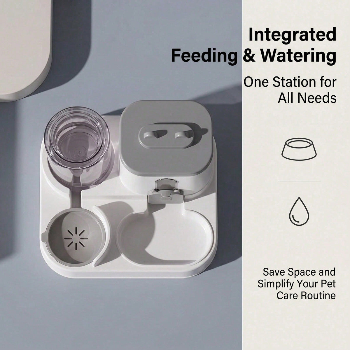 Cat-Shaped Gravity Food & Water Station
