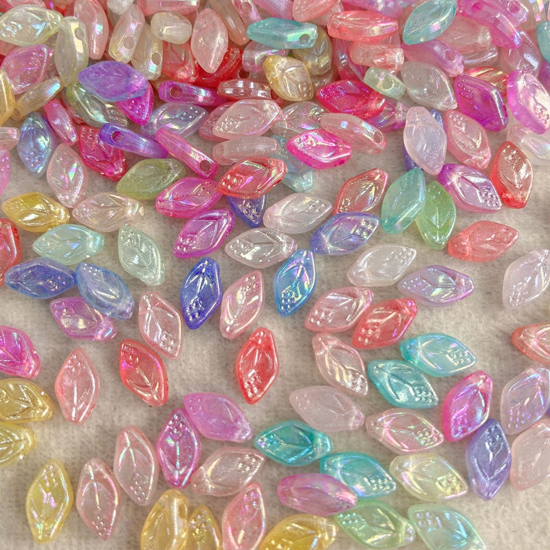 Glow-in-the-Dark Acrylic Leaf Beads