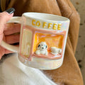 Embossed Puppy Ceramic Mug