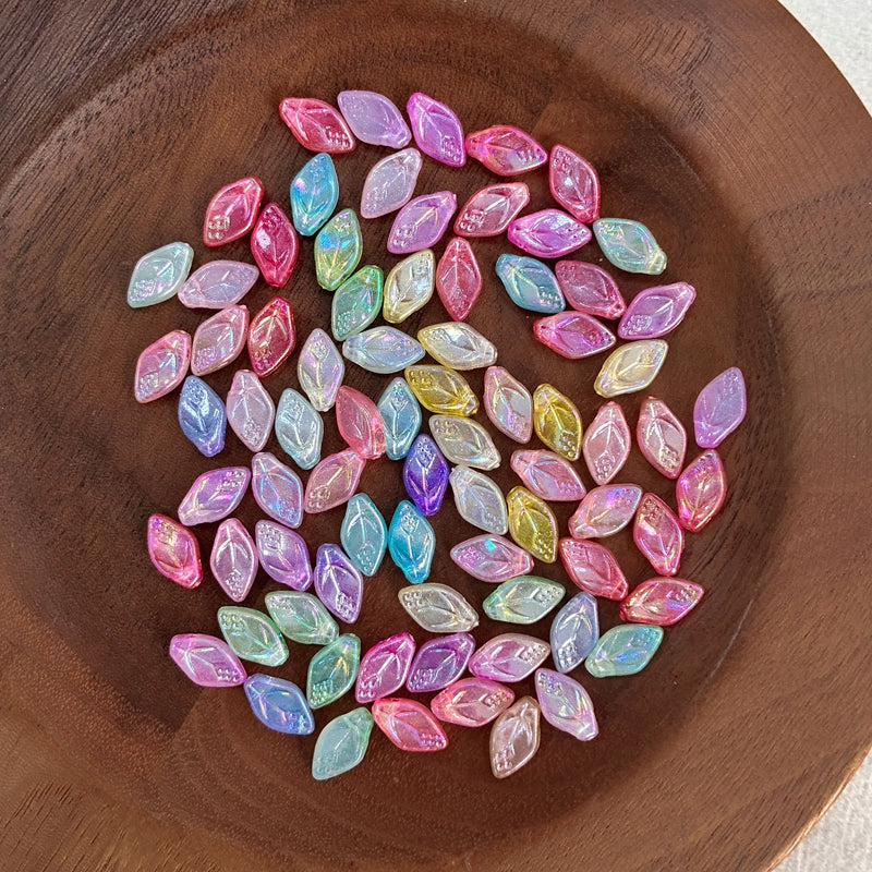 Glow-in-the-Dark Acrylic Leaf Beads