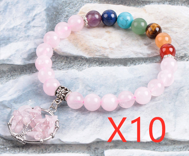 Seven Chakra Crystal Bead Bracelet