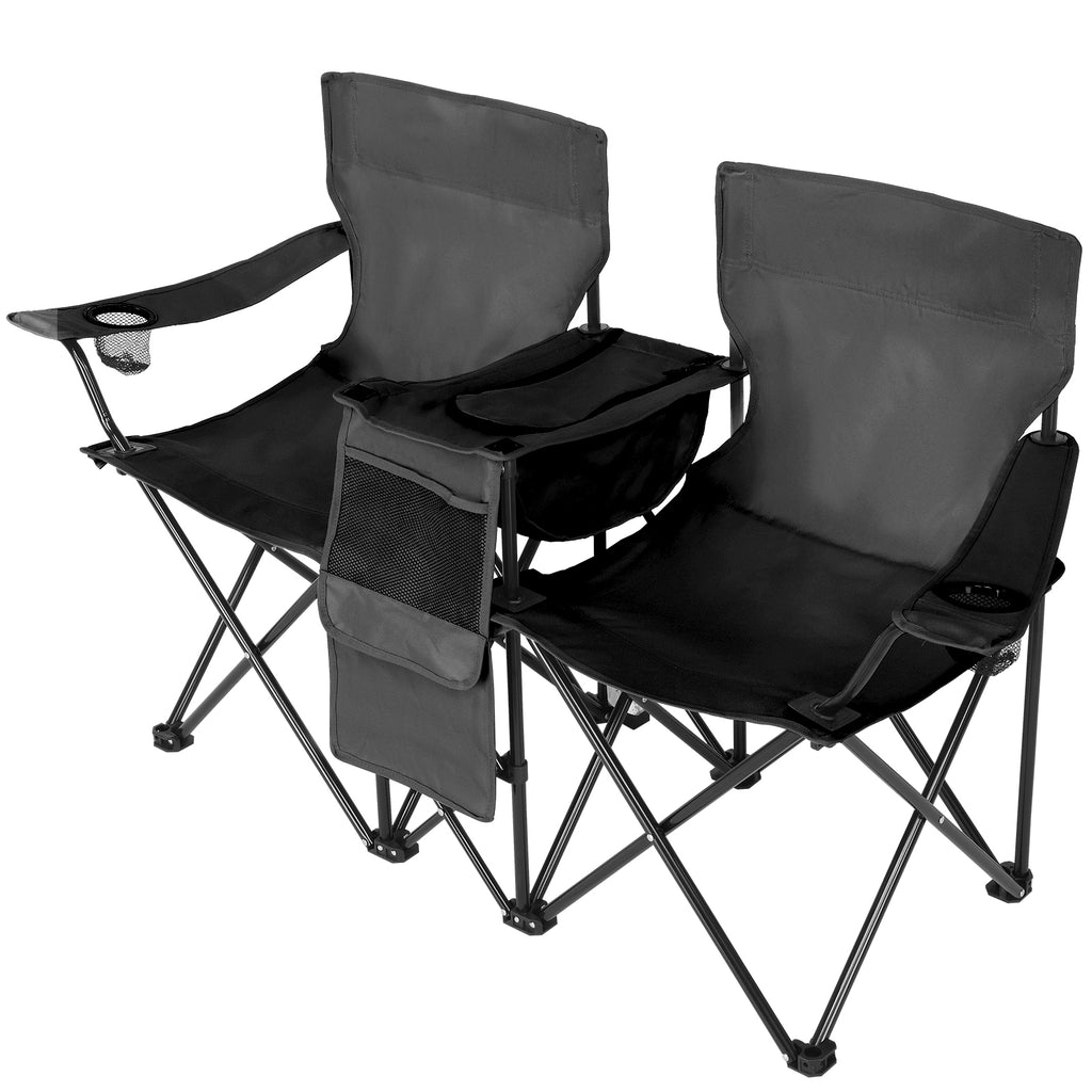 2-Seat Folding Camping Chair with Umbrella