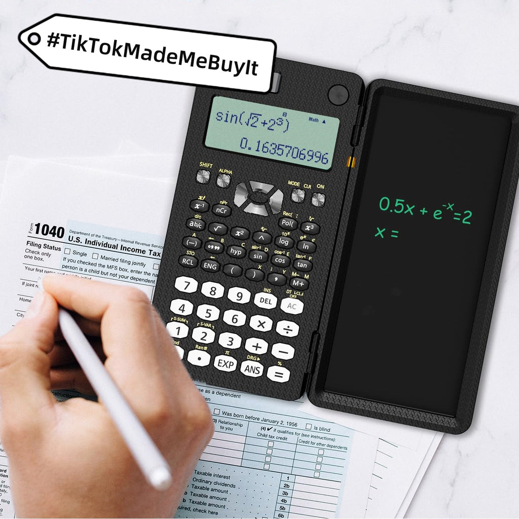 Foldable Scientific Calculator with Writing Pad