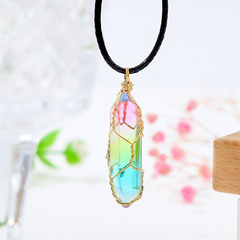 Geometric Crystal Pendant Necklace