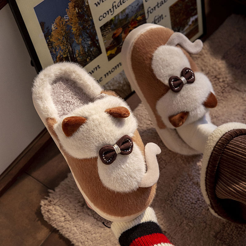 Fluffy Cat Platform Slippers