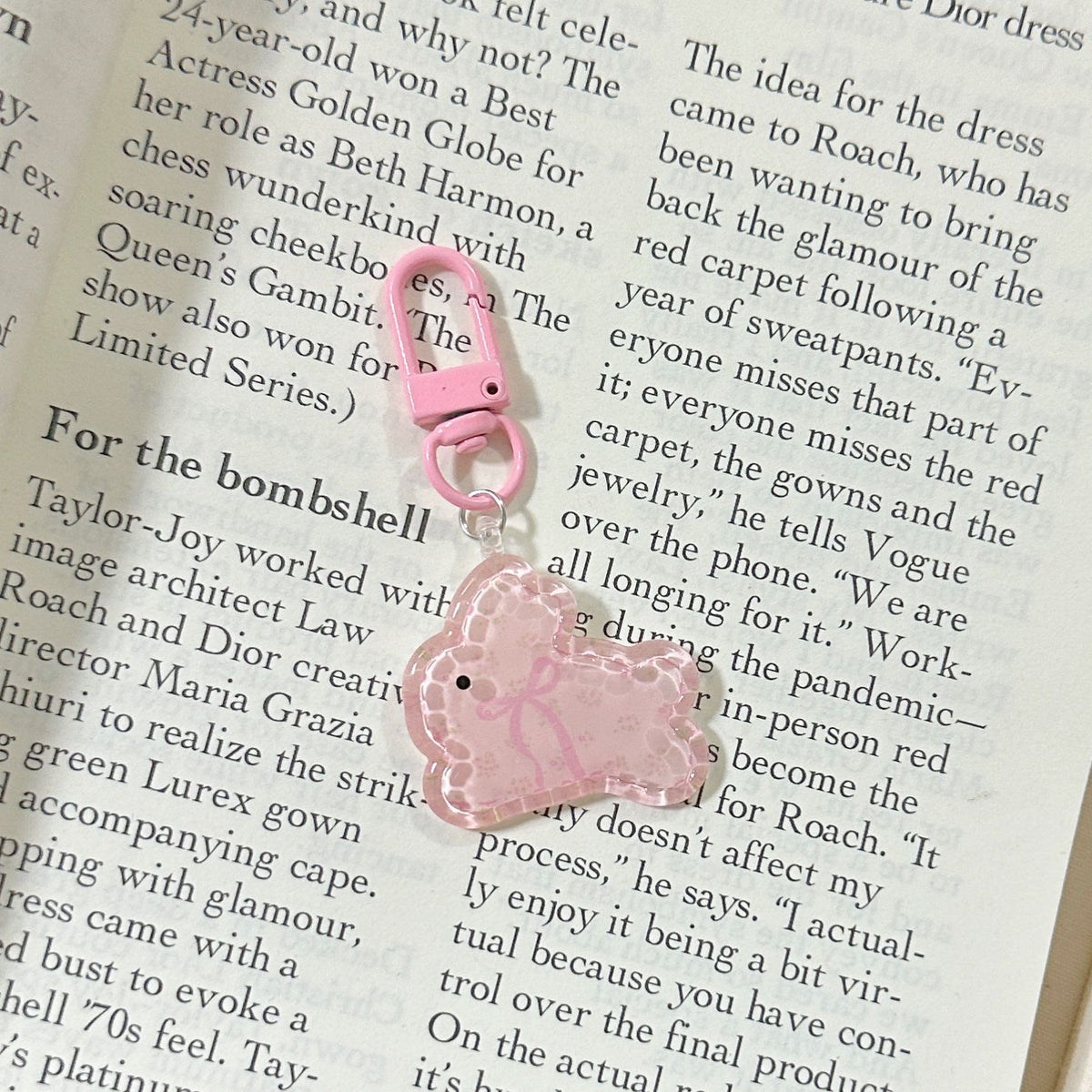 Clear Bunny Keychain