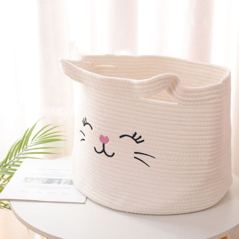 Hand-Woven Cotton Rope Basket