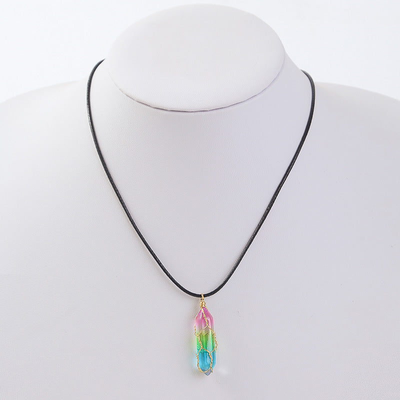 Geometric Crystal Pendant Necklace
