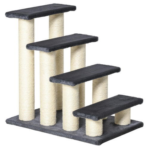 4-Step Pet Stairs with Scratching Post