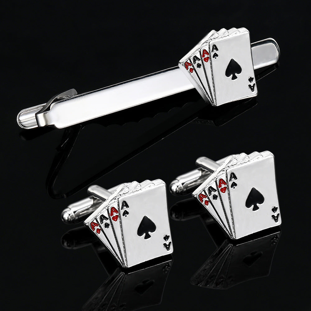 Playing Card Cufflinks & Tie Clip