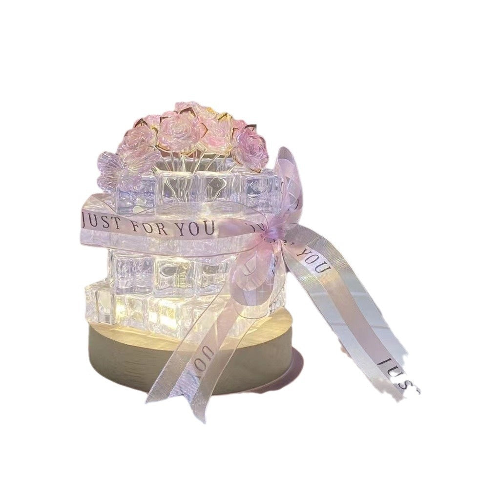 DIY Ice Cube Rose Night Light