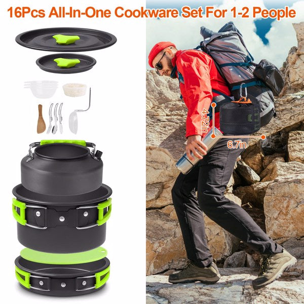 16-Piece Camping Cookware Set