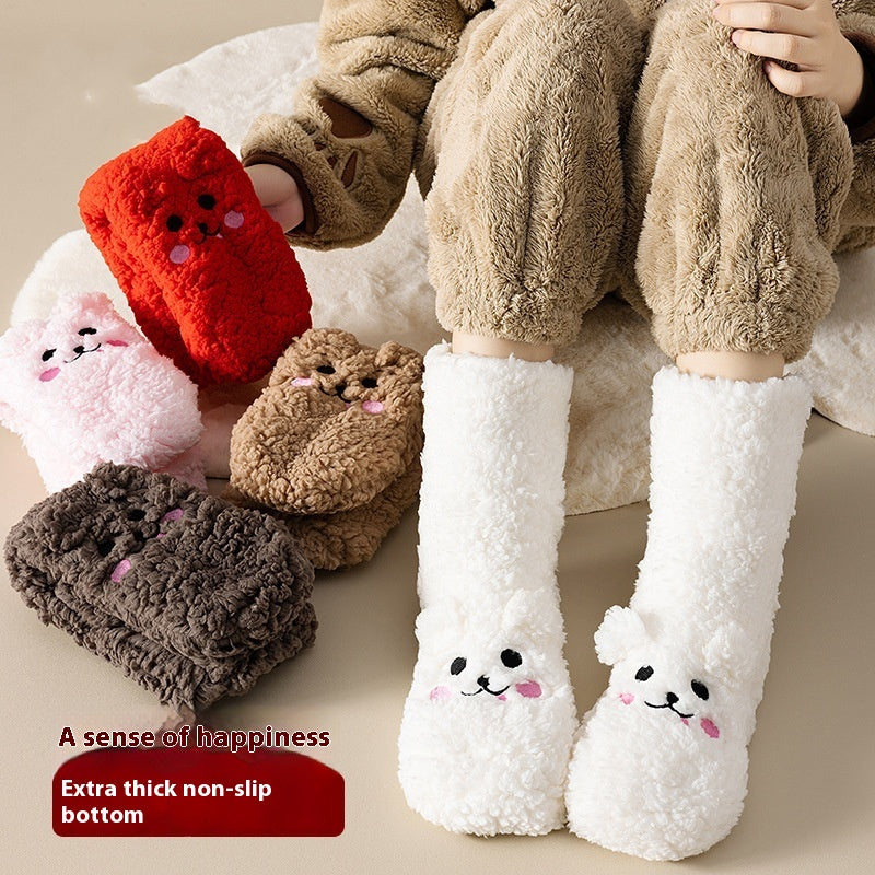Fuzzy Coral Fleece Floor Socks