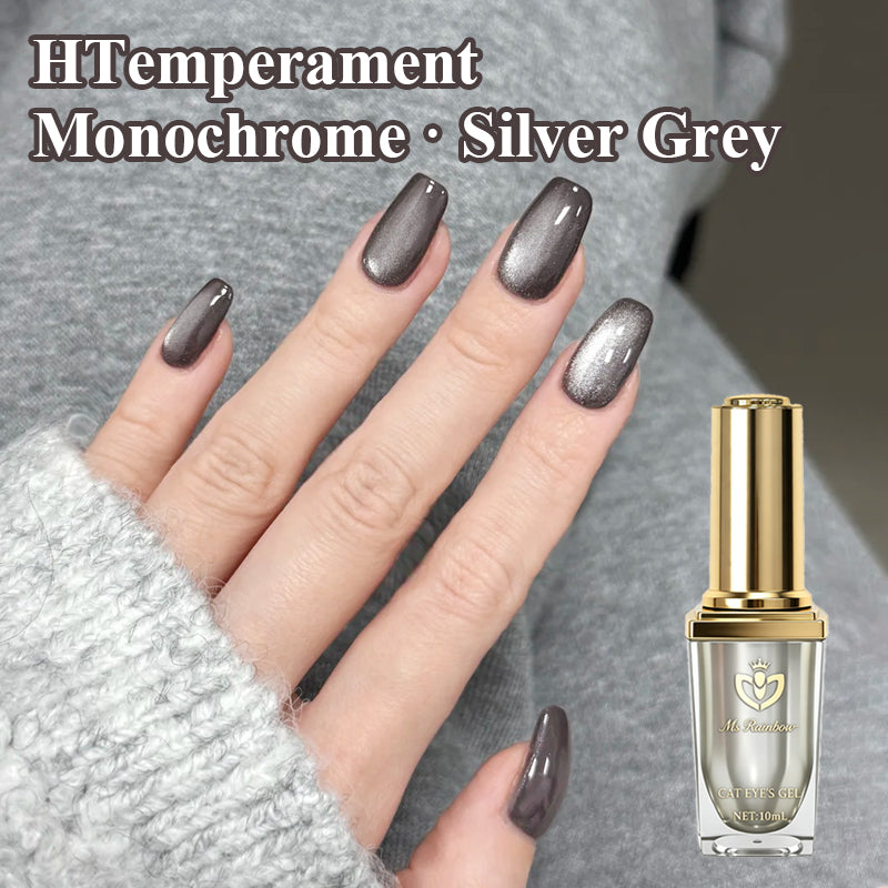 Magnetic Cat-Eye Gel Polish – Silver Gray (10 ml)