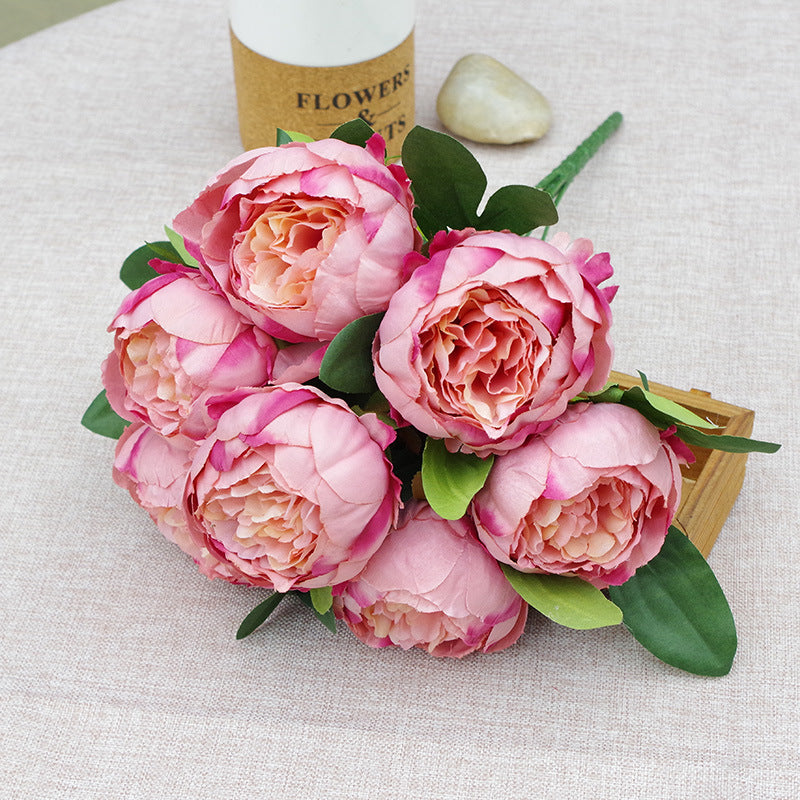 7-Head Silk Peony Stem