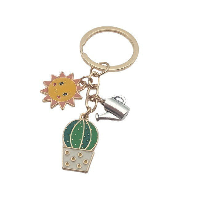 Cactus & Sun Keychain
