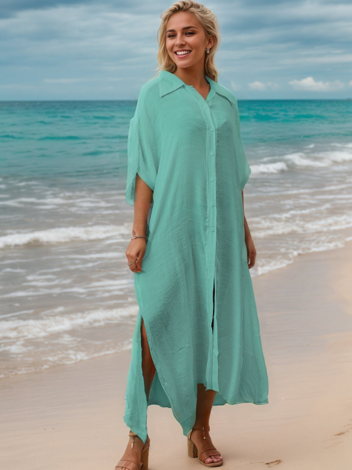 Women's Long Shirt Beach Cover-Up