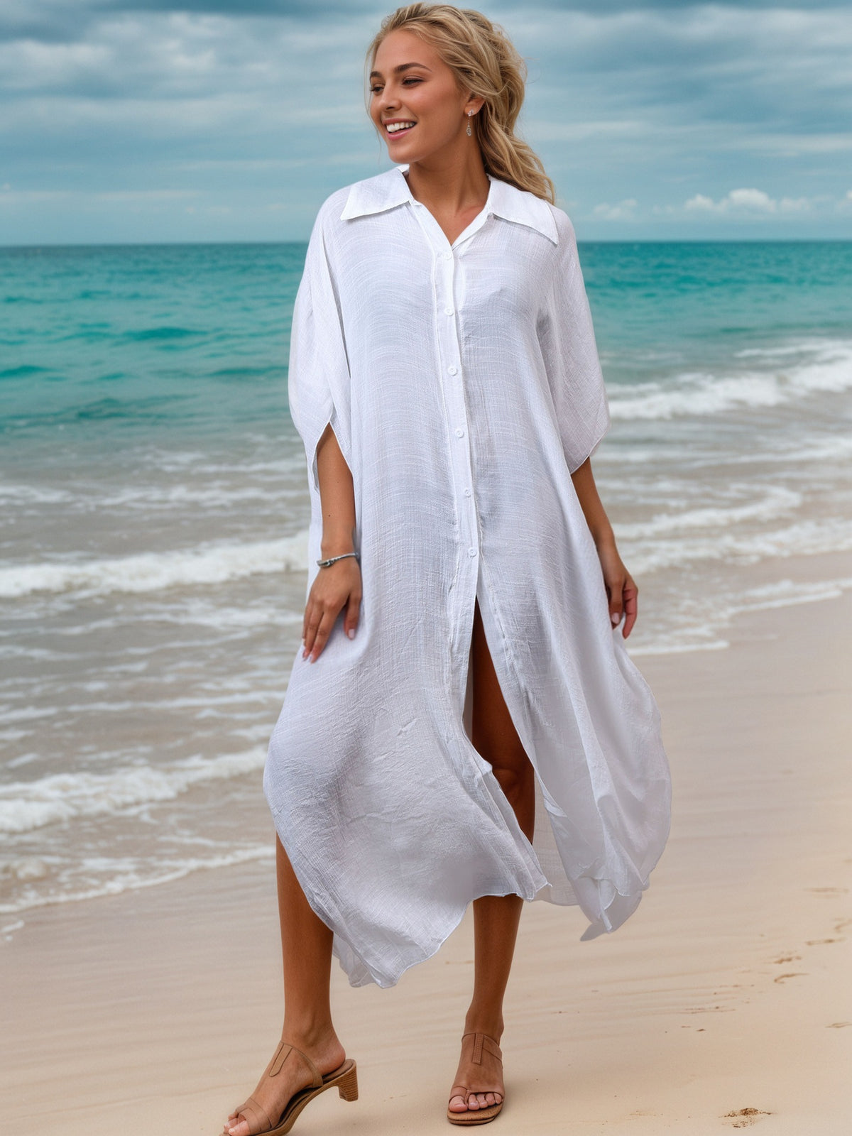 Women's Long Shirt Beach Cover-Up