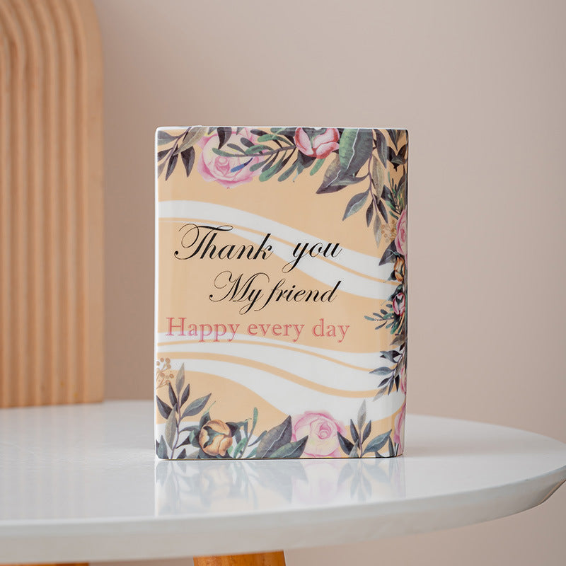 Open Book Ceramic Vase