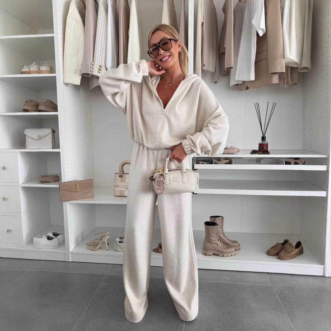 Women's Elastic Pants Two-Piece Set