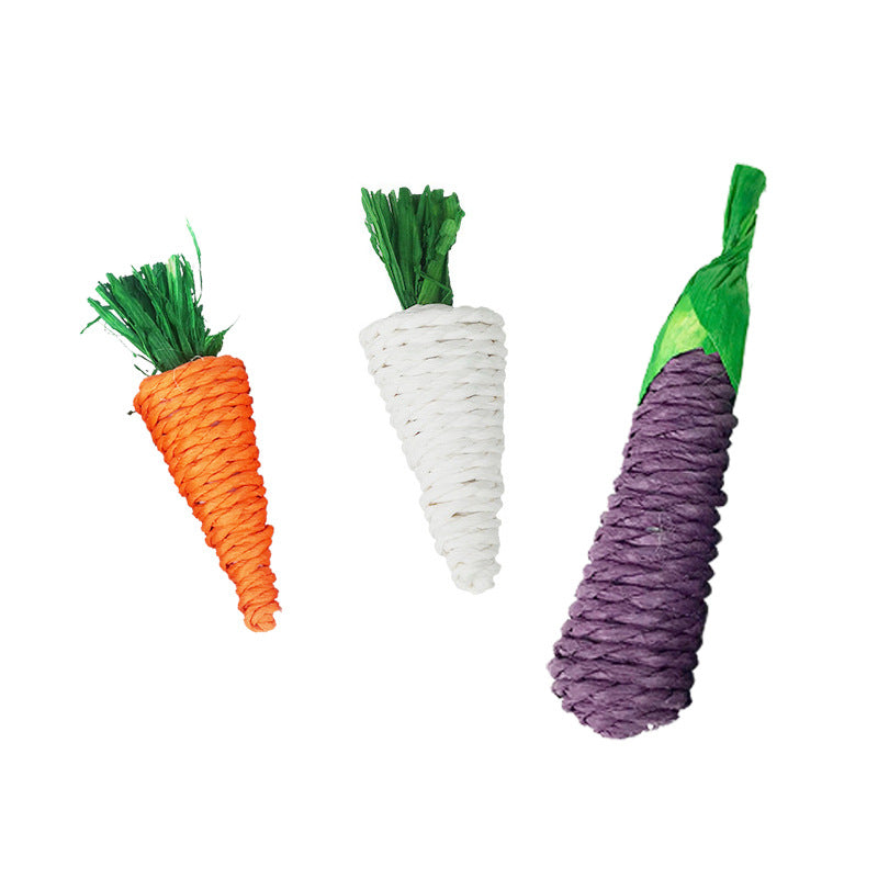 Woven Carrot Chew Toy for Small Pets