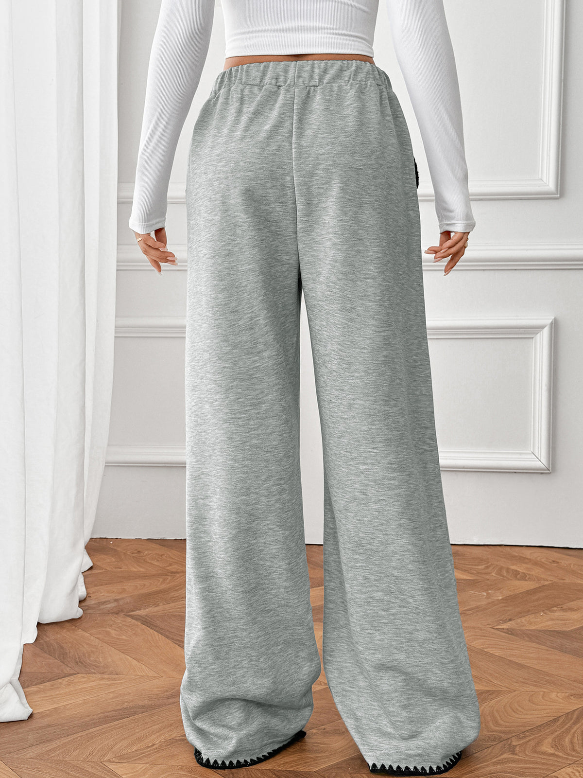 Women's Elastic-Waist Straight Pants
