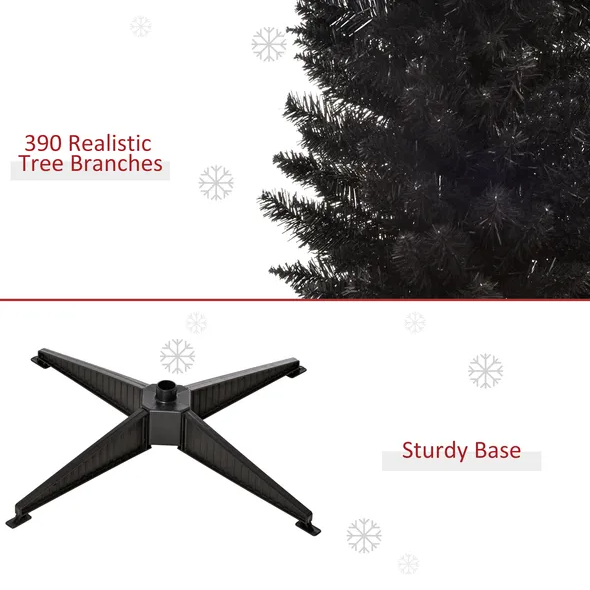 6 ft Black Pencil Christmas Tree