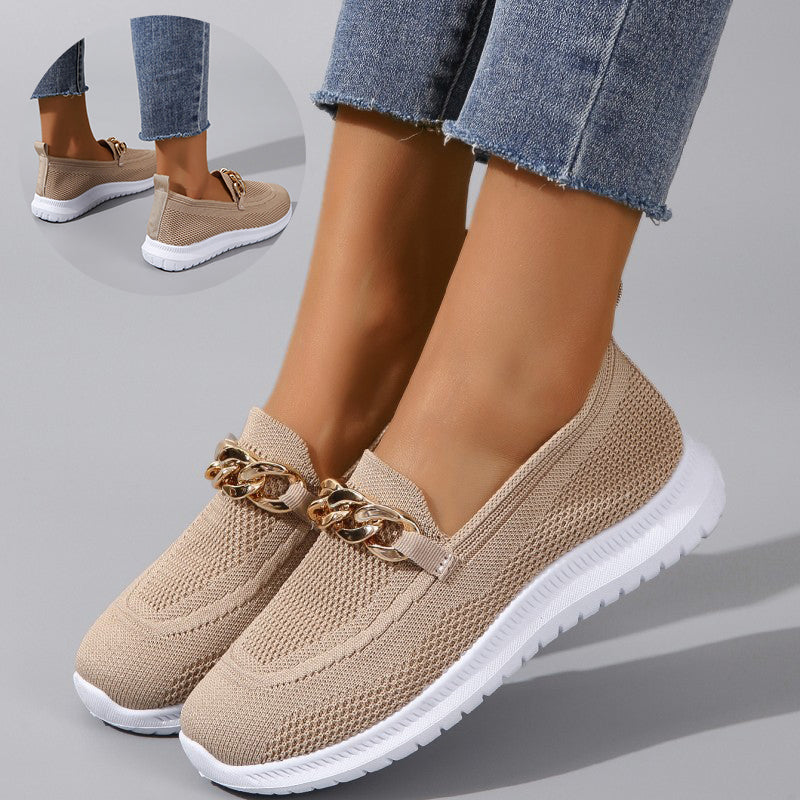 Women's Chain-Detail Knit Walking Shoes