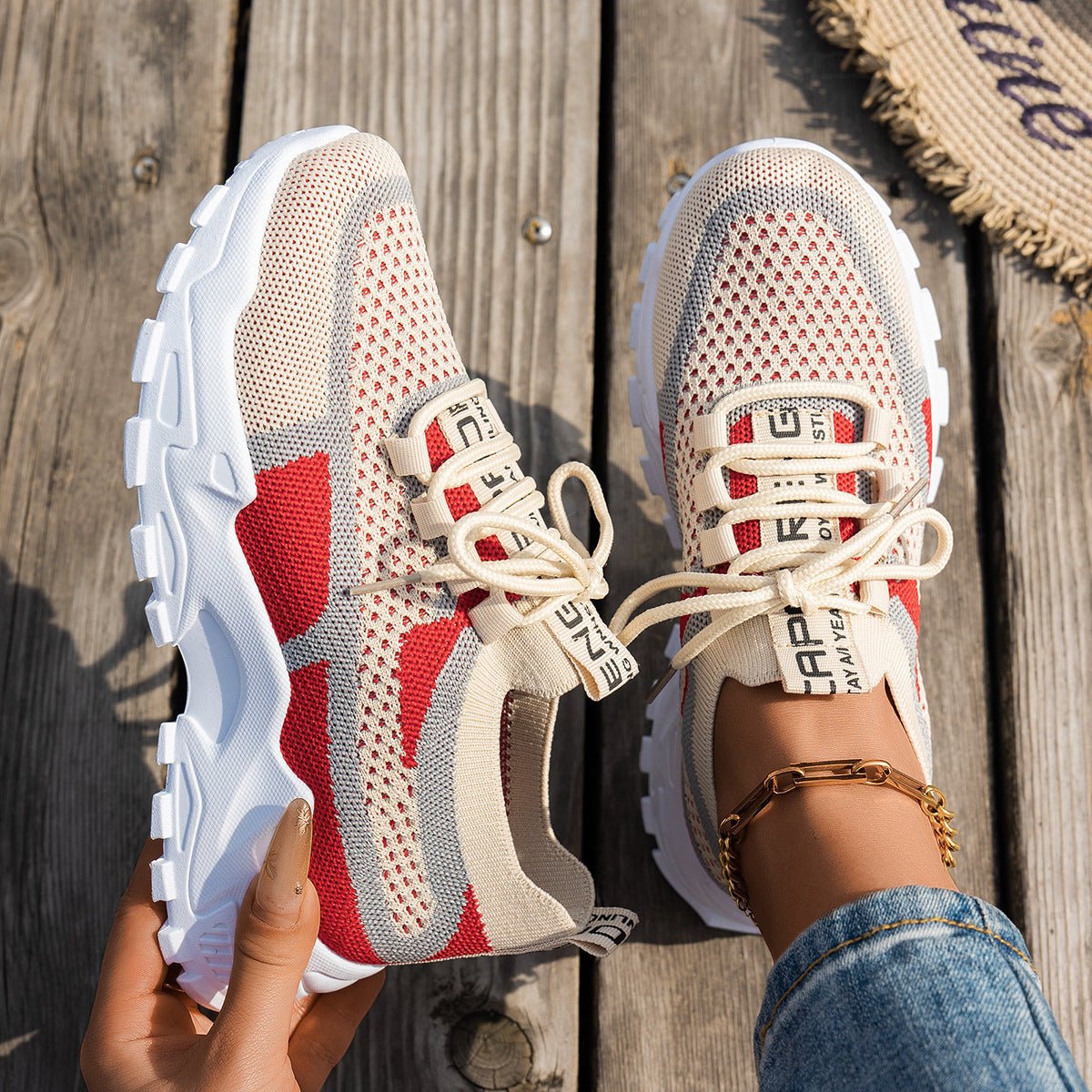 Breathable Knit Walking Sneakers