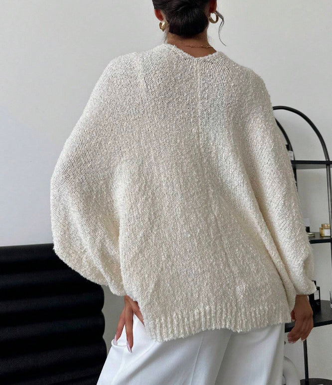 Cross-Front Deep V Sweater