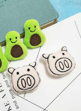 Plush Avocado & Piggy Brooch