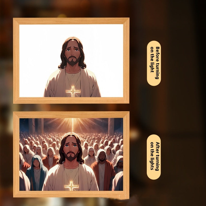 LED Light-Up Cross Art Frame