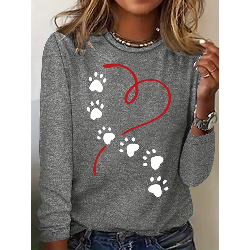 Heart & Paw Print Long-Sleeve Tee