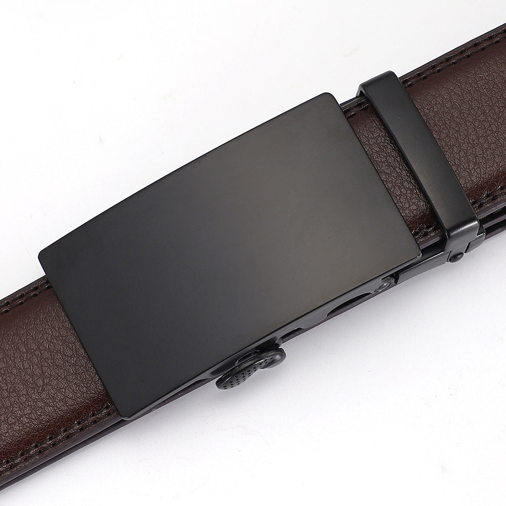 Men's Leather Belt with Automatic Buckle