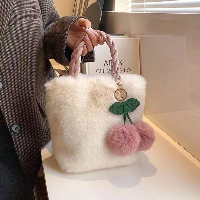Plush Bucket Tote Bag