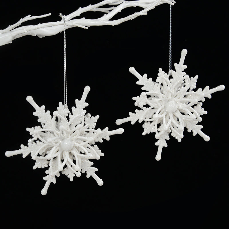 3D White Snowflake Ornaments