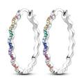 Colorful Rhinestone Wave Earrings