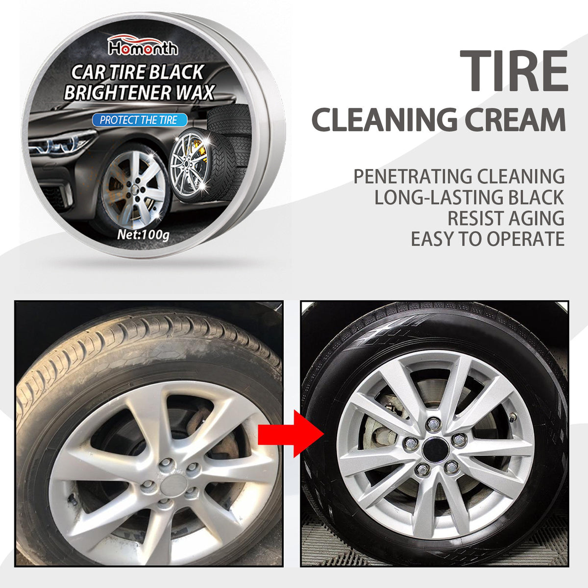 Tire Shine Wax with Sponge