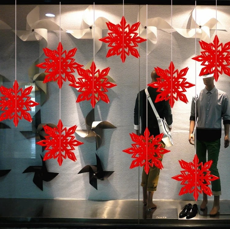 Hanging Paper Snowflake Decorations