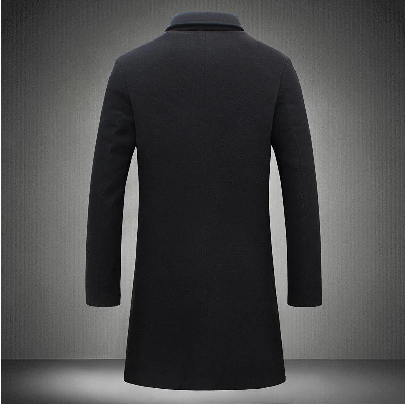 Men's Mid-Length Wool-Blend Overcoat