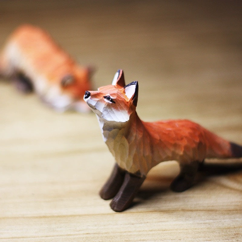 Hand-Carved Wooden Animal Figurine