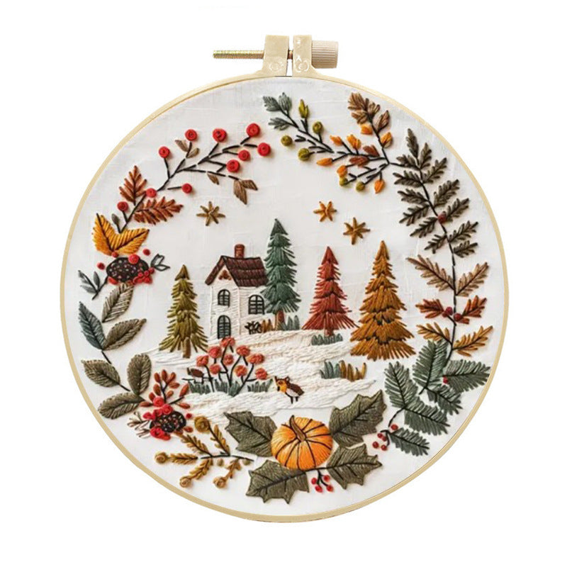 Winter House Embroidery Kit