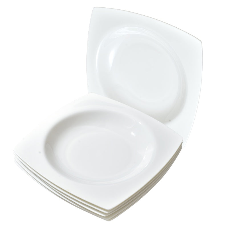 White Bone China Square Plates (Set of 6)